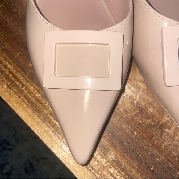 Linea Paolo Nessa Pointed Toe Patent Leather Flats In Desert Sand Sz 12 - Picture 3 of 8